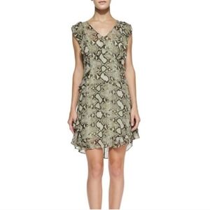 PAM & GELA PYTHON FLUTTER RUFFLE DRESS